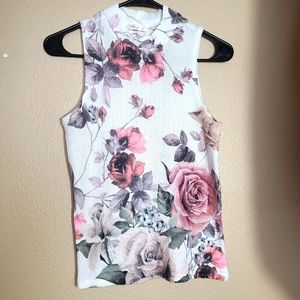 Womens floral sweater tank top